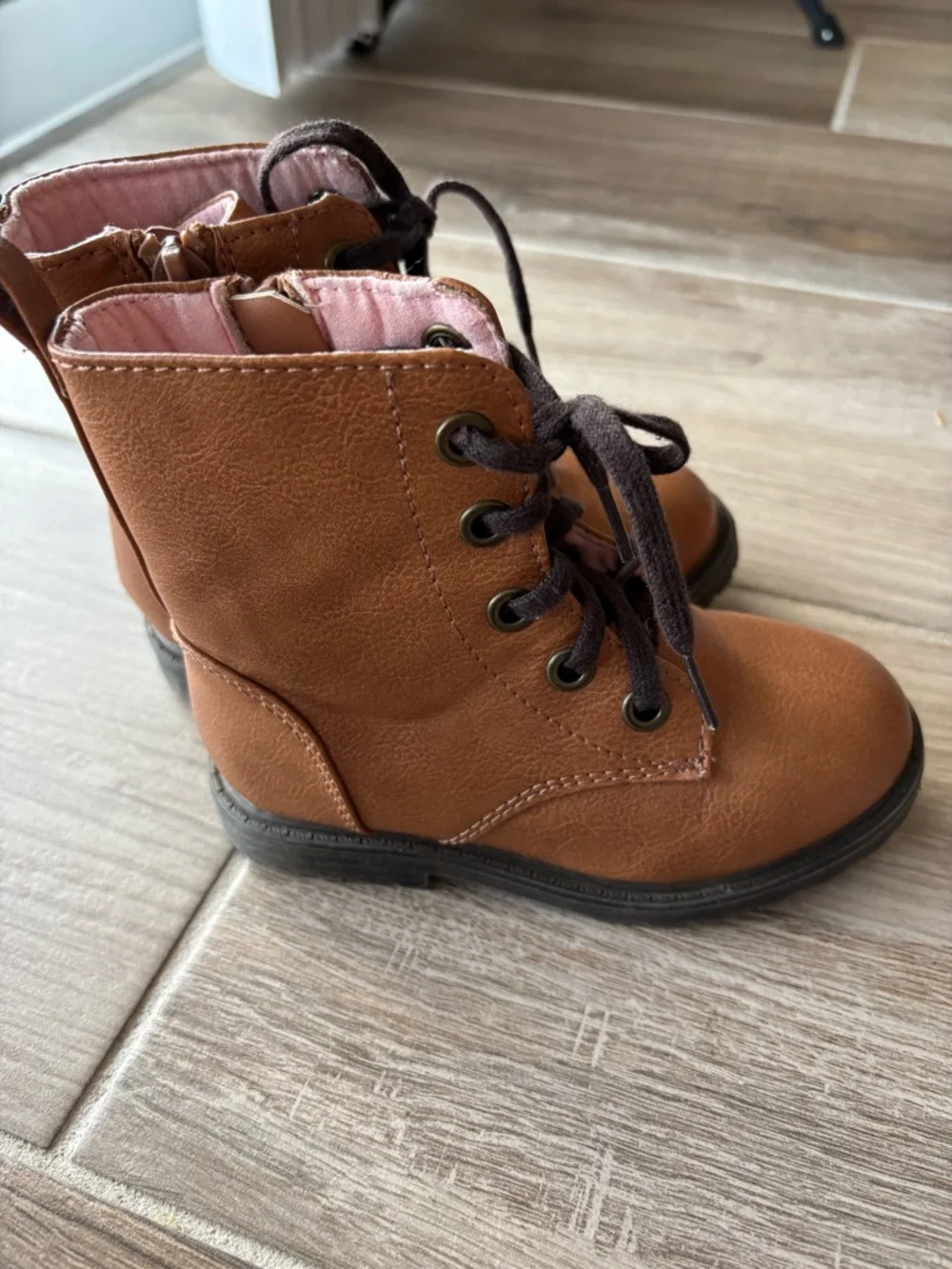 Cat & Jack Brown Lace-Up Kids Ankle Boots
